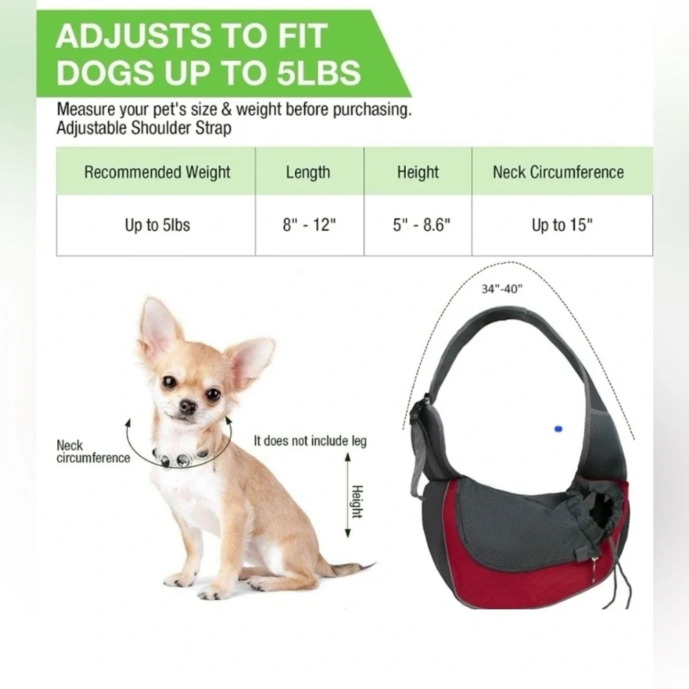 Pet Dog Sling Carrier Bag for Small Dogs Puppy Cat Sling Backpack - Brand New